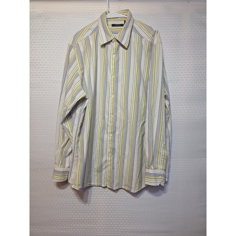 Claiborne Mens Striped‎   100 % Cotton Breathable  Long Sleeve Button Shirt XL